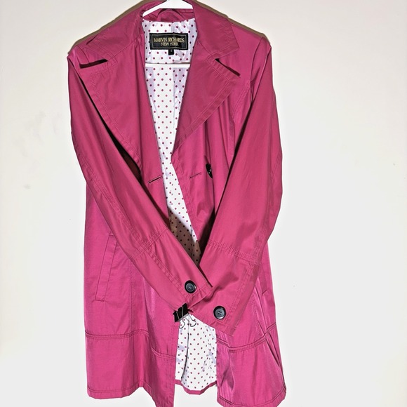 Marvin Richards New York pink double‎ breasted trench coat.  Size S - Picture 3 of 8